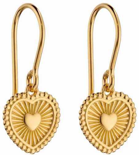 Mon-bijou - D6001 - Boucle d'oreille coeur plaqué or en argent 925/1000