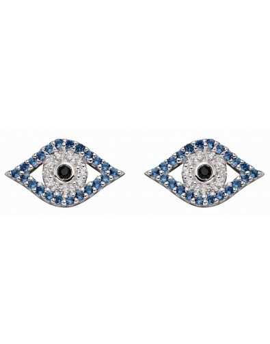 Mon-bijou - D6007 - Boucles d'oreilles yeux en argent 925/1000