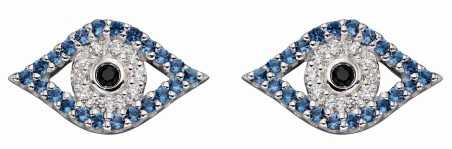 Boucles d'oreilles yeux en argent 925