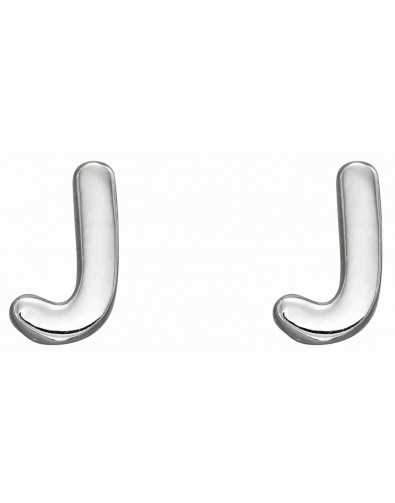 Boucle d'oreille lettre J en argent 925