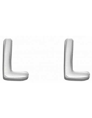 Boucle d'oreille lettre L en argent 925