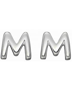 Mon-bijou - D6030 - Boucle d'oreille lettre M en argent 925/1000