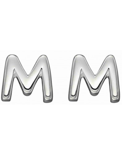 Mon-bijou - D6030 - Boucle d'oreille lettre M en argent 925/1000