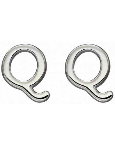 Boucle d'oreille lettre Q en argent 925