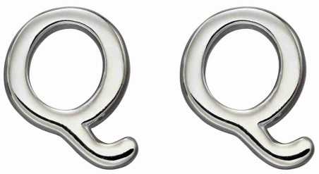 Boucle d'oreille lettre Q en argent 925