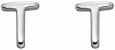 Boucle d'oreille lettre T en argent 925