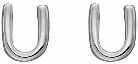 Boucle d'oreille lettre U en argent 925