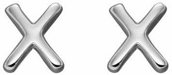 Boucle d'oreille lettre X en argent 925