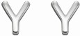 Boucle d'oreille lettre Y en argent 925