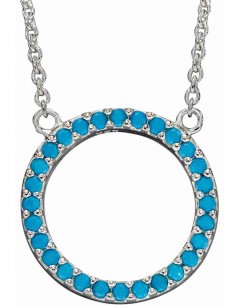 Mon-bijou - D4422t - Collier cercle topaze bleu en argent 925/1000