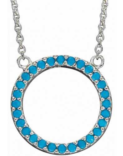 Collier cercle topaze bleue en argent 925