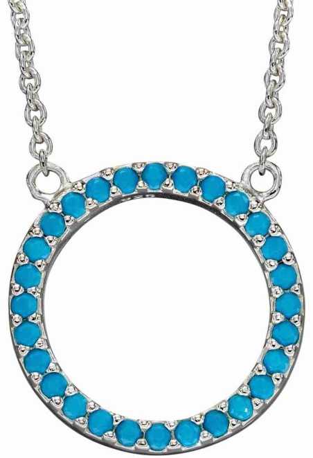 Collier cercle topaze bleue en argent 925