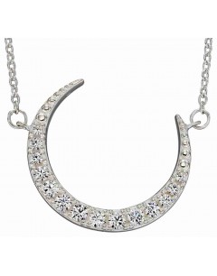 Mon-bijou - D4424c - Collier croissant de lune en argent 925/1000