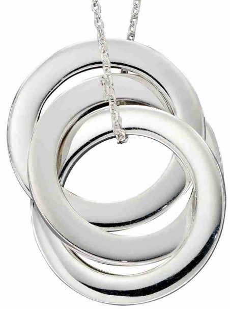 Mon-bijou - D4454 - Collier triple anneaux en argent 925/1000