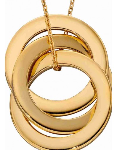 Mon-bijou - D4455 - Collier triple anneaux plaqué or en argent 925/1000