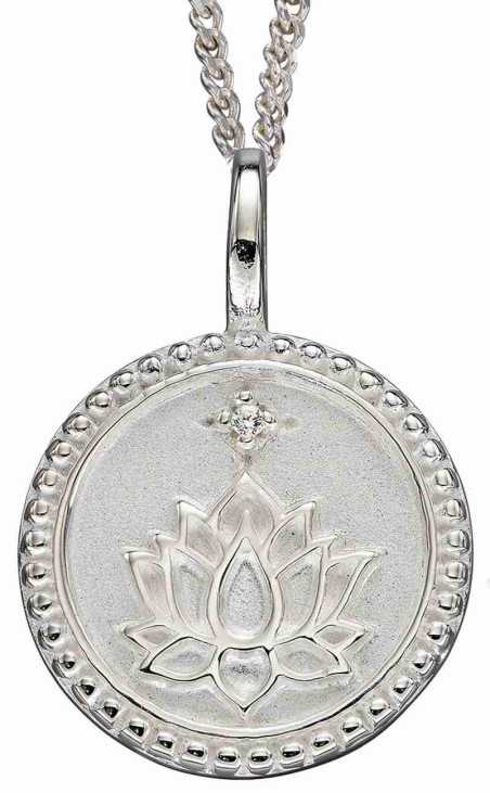 Mon-bijou - D5006c - Collier fleur de lotus en argent 925/1000