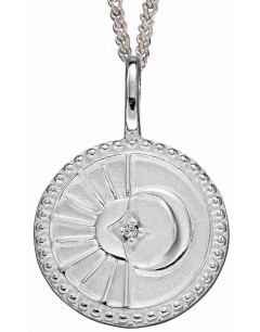 Mon-bijou - D5007a - Collier soleil et lune en argent 925/1000