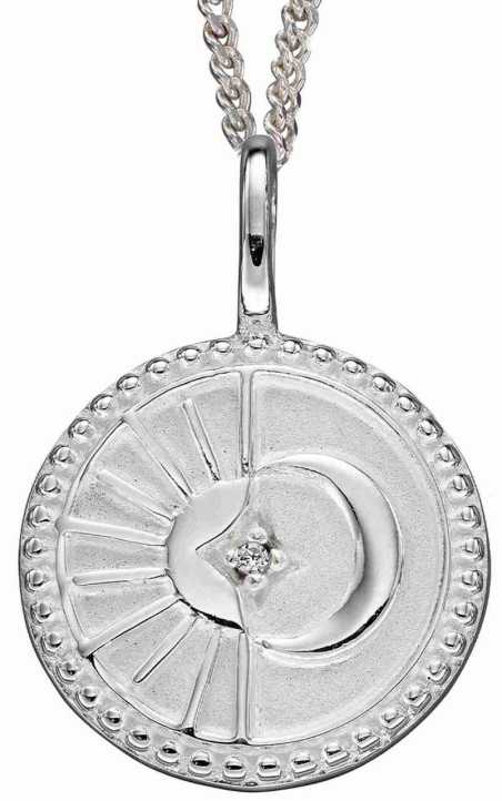 Mon-bijou - D5007a - Collier soleil et lune en argent 925/1000