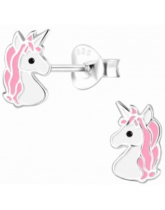 Mon-bijou - H10002424 - Boucle d'oreille licorne rose en argent 925/1000