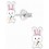 Boucle d'oreille petit lapin rose en argent 925