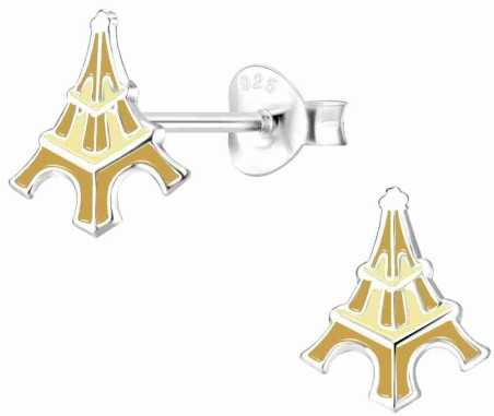 Mon-bijou - H10011293 - Boucle d'oreille tour eiffel doré en argent 925/1000