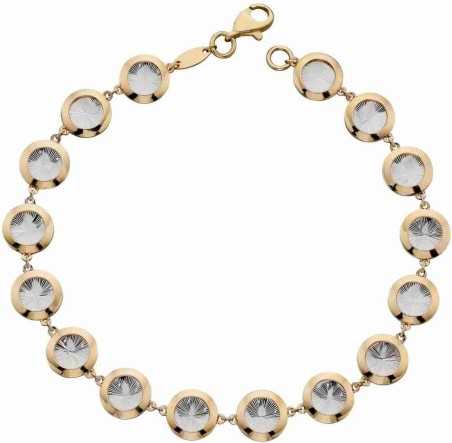 Mon-bijou - D501m - Bracelet en or blanc et jaune 375/1000