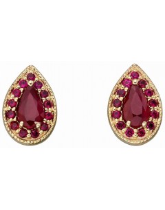 Mon-bijou - D2379 - Boucle d'oreille rubis sur or 375/1000