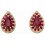 Boucle d'oreille rubis en or 375