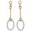 Boucle d'oreille diamant en or blanc et jaune 375