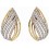 Boucle d'oreille diamant en or blanc et jaune 375