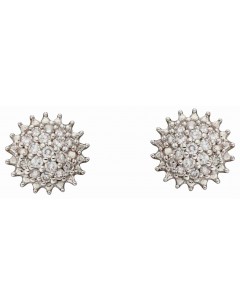 Mon-bijou - D2382 - Boucle d'oreille diament sur or blanc 375/1000