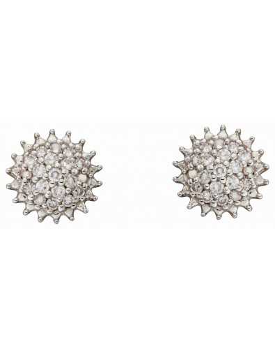 Boucle d'oreille diamant en or blanc 375