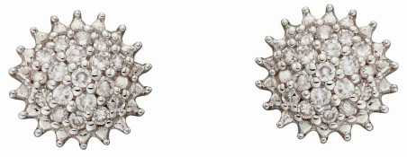 Mon-bijou - D2382 - Boucle d'oreille diament sur or blanc 375/1000