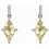 Boucle d'oreille diamant et quartz citron en or blanc 375