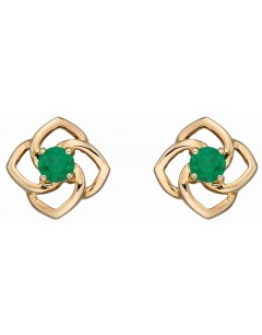 Mon-bijou - D2387 - Boucle d'oreille émeraude sur or 375/1000