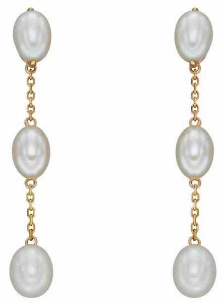 Mon-bijou - D2388c - Boucle d'oreille perle sur or 375/1000