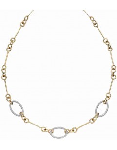 Mon-bijou - D355 - Collier diament en or blanc et jaune 375/1000