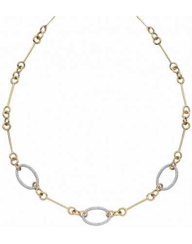 Collier diamant en or blanc et jaune 375