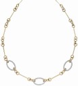 Collier diamant en or blanc et jaune 375