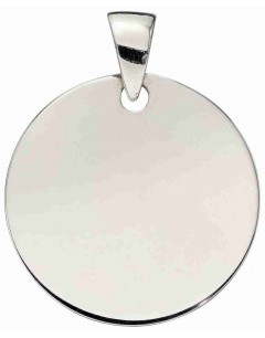 Mon-bijou - D2269 - Collier médaille gravure offert en or blanc 375/1000