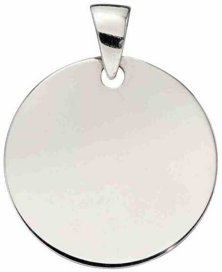 Mon-bijou - D2269 - Collier médaille gravure offert en or blanc 375/1000