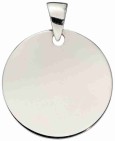 Collier médaille gravure offert en or blanc 375