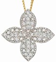 Collier fleur diamant en or 375