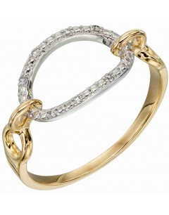 Mon-bijou - D584 - Bague diament sur or blanc et jaune 375/1000