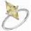 Bague diamant et quartz citron en or blanc 375