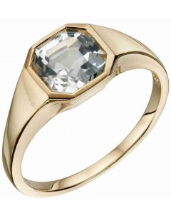 Mon-bijou - D590 - Bague topaze blanc sur or 375/1000