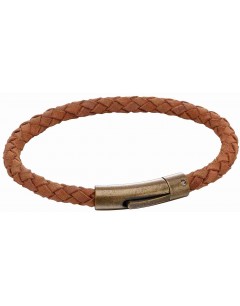 Mon-bijou - D5137a - Bracelet en cuir marron en acier inoxydable