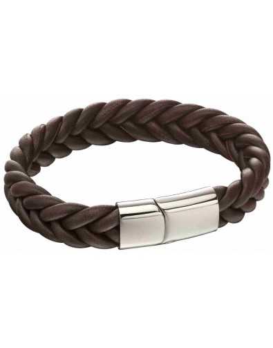 Bracelet marron en acier inoxydé