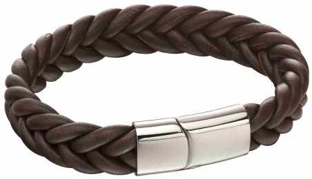 Bracelet marron en acier inoxydé