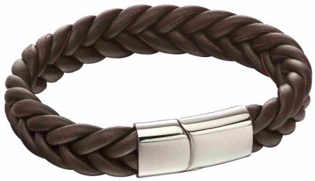 Mon-bijou - D5140 - Bracelet marron en acier inoxydé